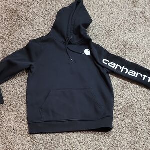 Carhartt Men's Black Hoodie with Logo Sleeve